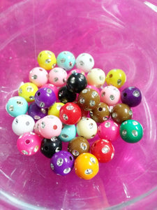 Acrylic Beads BULK Beads 8mm Beads Rainbow Beads Bling Beads Polka Dot Beads 8mm Acrylic Beads Mixed Beads Set 100 pieces