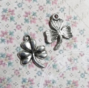Shamrock Charms Antiqued Silver Clover Charms Clover Pendants Shamrock Pendants Silver Charms BULK Charms Wholesale Charms 50pcs