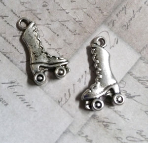 Roller Skate Charms Antiqued Silver Roller Skate Pendants Roller Derby Charms Skating Charms BULK Charms Wholesale Charms 50pcs