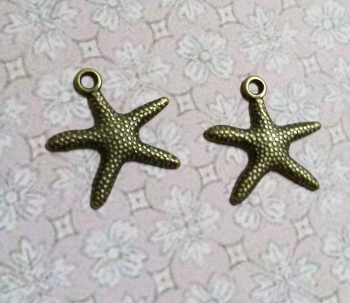 Starfish Charms Antiqued Bronze Starfish Pendants Ocean Charms Nautical Charms Sea Creature Charms BULK Charms Wholesale Charms 50pcs