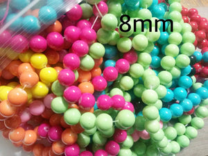 Bulk Beads Assorted Beads Wholesale Beads Glass Beads 8mm Glass Beads Opaque Beads 20 Strands 2080 pieces PREORDER