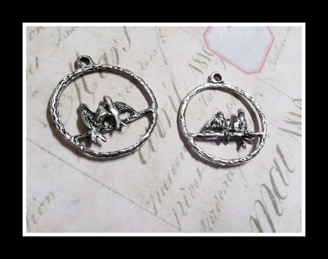 Bird Charms Bird Pendants Silver Bird Charms Love Bird Charms Caged Bird Charms Bird Charm BULK Charms Wholesale Charms Nature Charms 50pcs