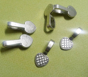 Bails Glue On Bails Heart Bails Antiqued Silver Bails Wholesale Bails Bulk Bails Tile Bails 22mm 500pcs