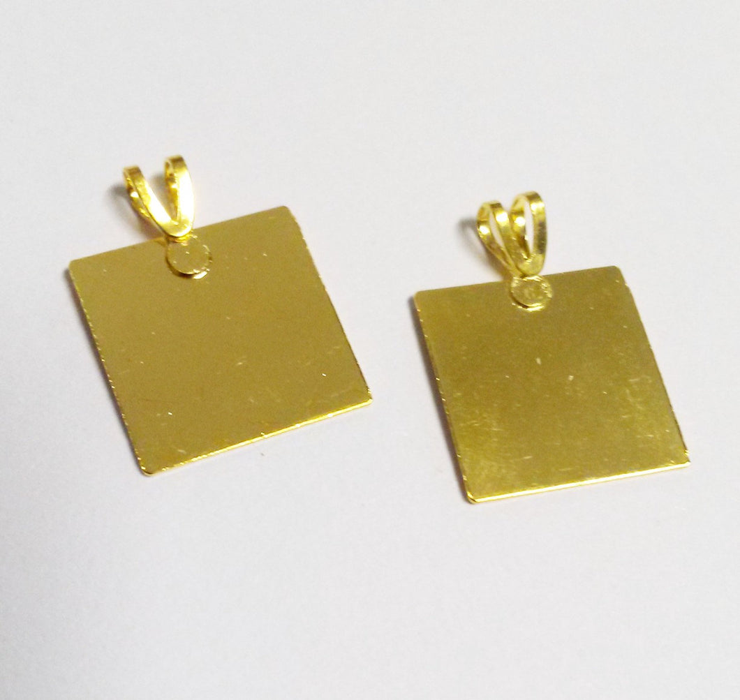 Metal Stamping Blanks Gold Blank Charms Blank Pendants Metal Square Tag Blanks Gold Charms 20mm 10 pieces CLEARANCE was 5.72