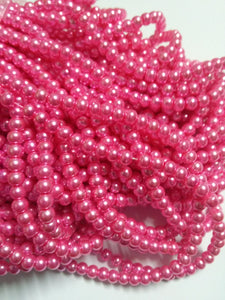 Pink Pearls Glass Pearls 4mm Beads 4mm Glass Beads Pink Pearl Beads Wholesale Beads Bulk Beads 32" Strand Pink Beads 216pcs