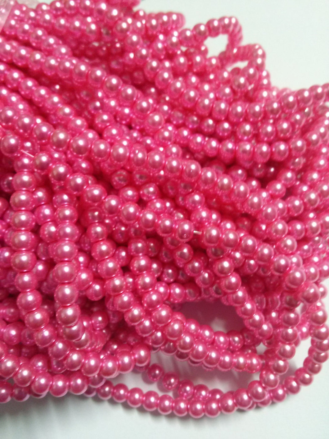 Pink Pearls Glass Pearls 4mm Beads 4mm Glass Beads Pink Pearl Beads Wholesale Beads Bulk Beads 32