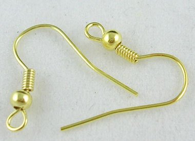Gold Earring Wires Ear Wires Fish Hook Earwires Earring Findings Earring Hooks Jewelry Making 24 pieces