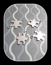 Load image into Gallery viewer, Puzzle Piece Charms Pendants Antiqued Silver Stamping Blanks Autism Awareness Charms 10 pieces