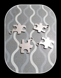 Puzzle Piece Charms Pendants Antiqued Silver Stamping Blanks Autism Awareness Charms 10 pieces