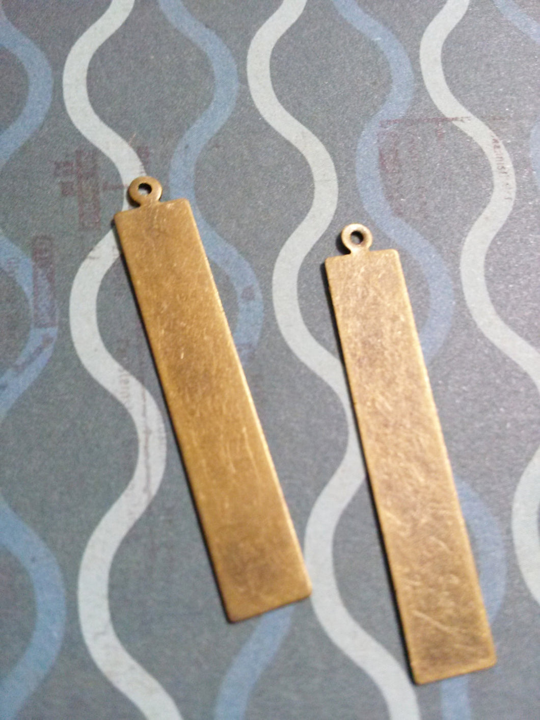 Metal Stamping Blanks Antiqued Bronze Blank Charms Pendants Metal Rectangle Tag Blanks 5 pieces 41mm