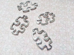 Puzzle Piece Charms Puzzle Pendants Silver Puzzle Piece Connectors Autism Awareness Autism Charms 10pcs Puzzle Links Puzzle Charms
