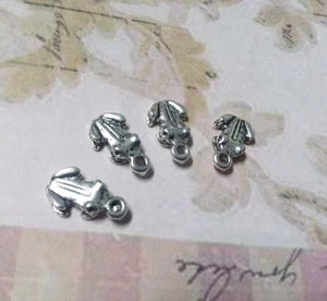 Frog Charms Antiqued Silver Tiny Frog Charms Amphibian Charms Silver Frogs 20 pieces