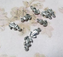 Load image into Gallery viewer, Frog Charms Antiqued Silver Tiny Frog Charms Amphibian Charms Silver Frogs 20 pieces