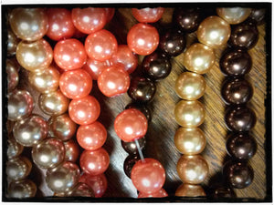 Glass Beads Bulk Beads Assorted Colors FALL MIX Glass Pearls 8mm Beads Glass Pearl Beads 4 Strands 32" Each, 440 pieces