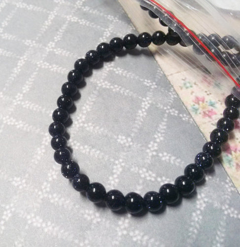 Dark Blue Beads 4mm Beads Sandstone Beads Navy Blue Beads Glitter Beads 4mm Sandstone Beads Stone Beads 90 pieces