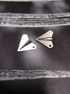 Paper Airplane Charms Origami Charms Antiqued Silver Charms Airplane Pendants BULK Charms Wholesale Charms Silver Pendants 50 pieces