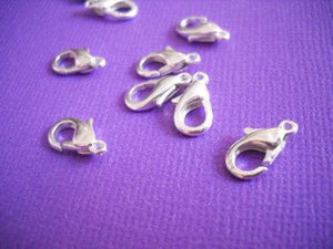 Lobster Clasps Silver Lobster Clasps Bracelet Clasps Parrot Clasps Jewelry Clasps Findings BULK Findings Wholesale Clasps 12mm Clasps 100pcs