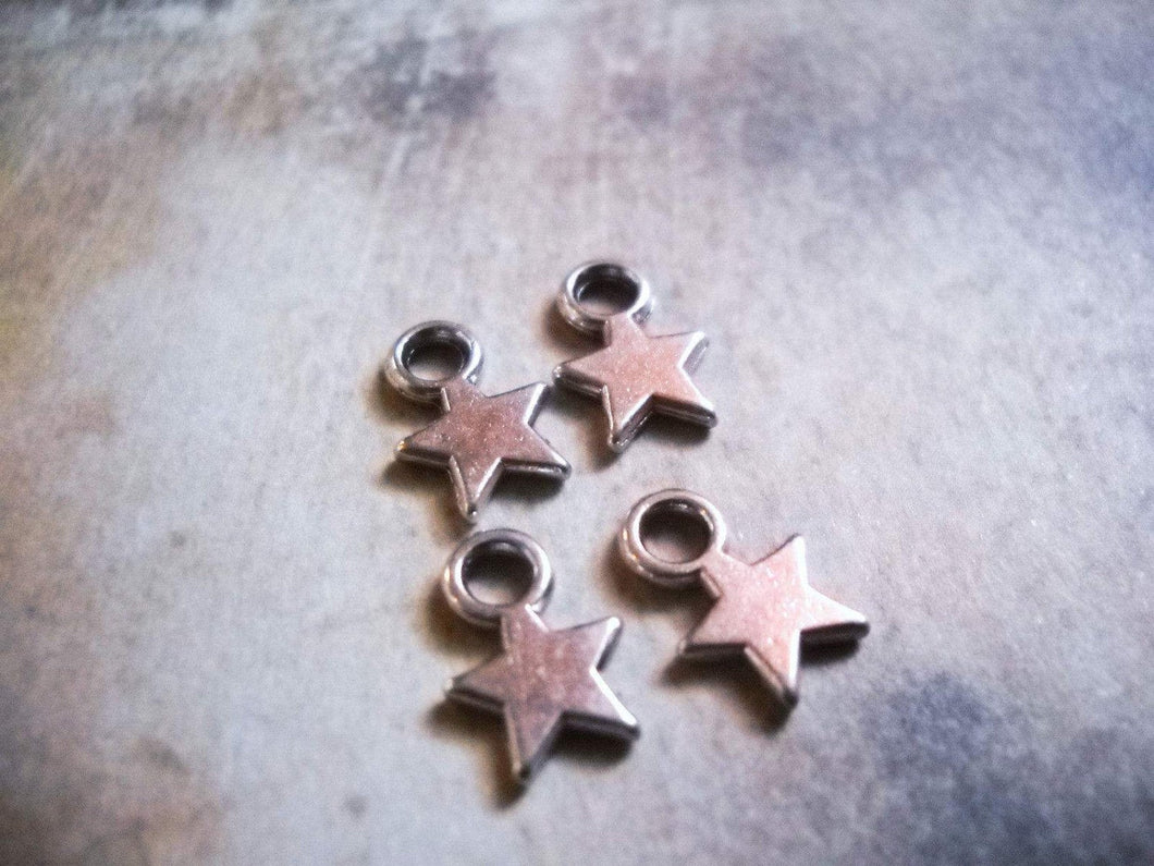 Star Charms Antiqued Silver Star Charms BULK Charms Wholesale Charms Miniature Charms Tiny Star Charms 50 pieces
