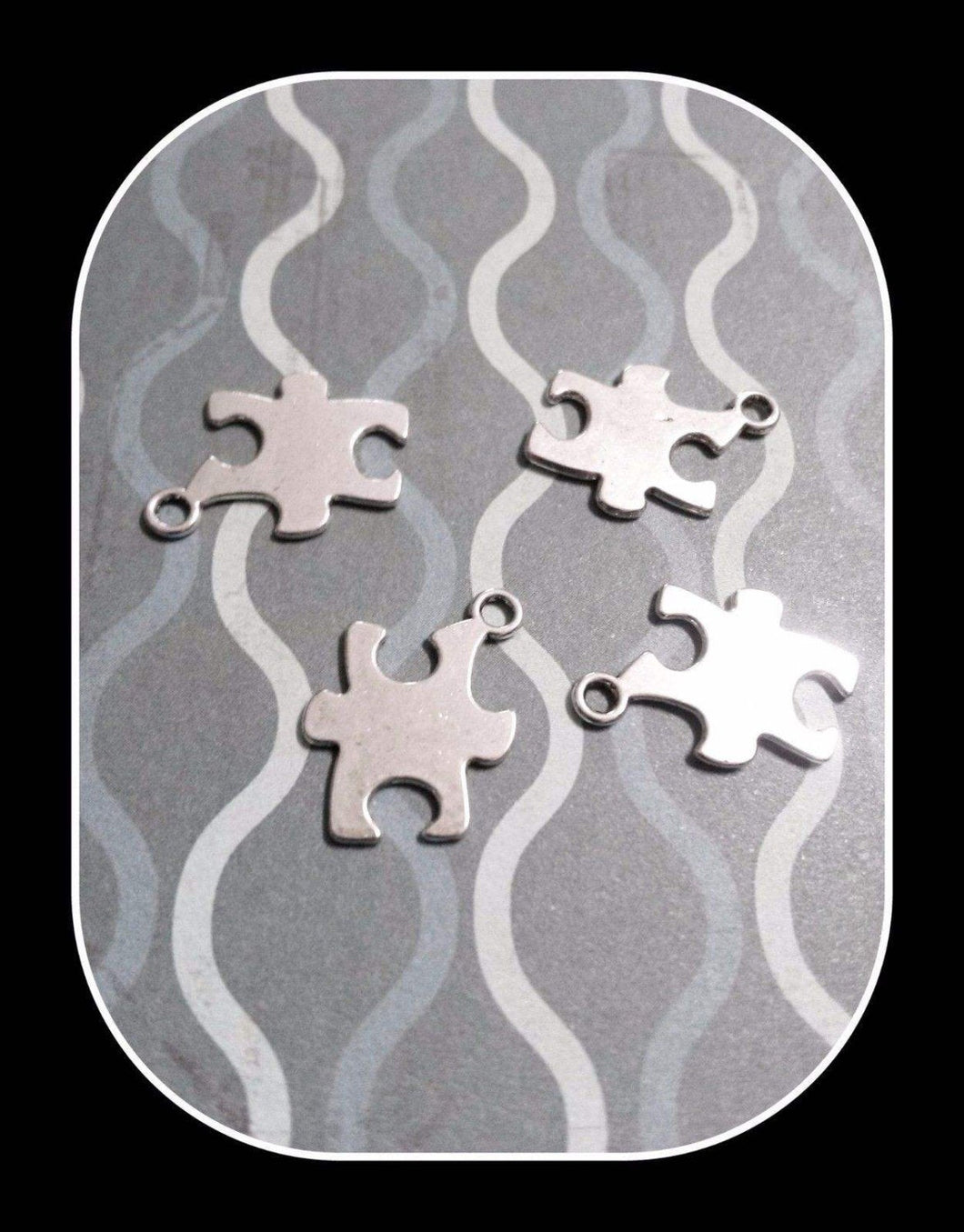 Puzzle Piece Charms Antiqued Silver Metal Stamping Blanks Puzzle Pendants Wholesale Charms BULK Autism Awareness 50 pieces