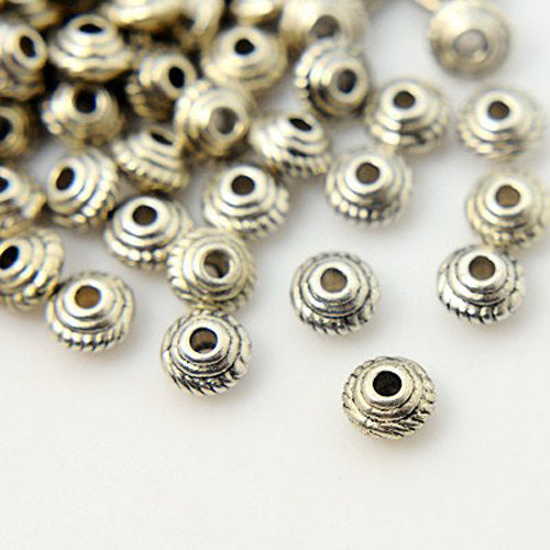 Metal Spacer Beads Spacers Antiqued Silver 5mm Spacers 20 pieces Bulk Beads Round Bicone