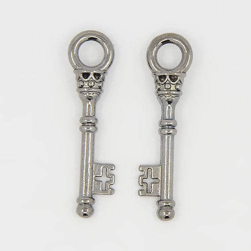 Bulk Skeleton Keys Wholesale Key Charms Pendants Black Gunmetal Wedding Keys Steampunk Keepsake Box Keys 50 pieces