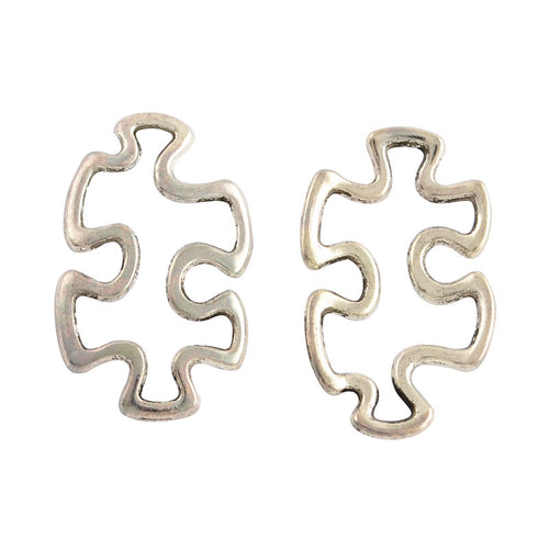 Puzzle Piece Charms Puzzle Charms Puzzle Pendants Connectors Antiqued Silver Autism Awareness Puzzle Wholesale Charms BULK 25 pieces