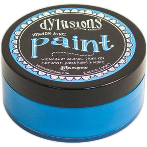 Dylusions Paint London Blue Paper Crafts Scrapbooking Acrylic Paint Blue Matte Finish 2oz