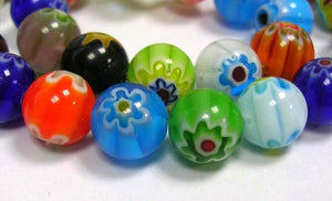 Millefiori Glass Beads Wholesale Beads BULK Beads Assorted Beads 65 pieces Colorful Beads 6mm Beads 6mm Glass Beads Floral Beads